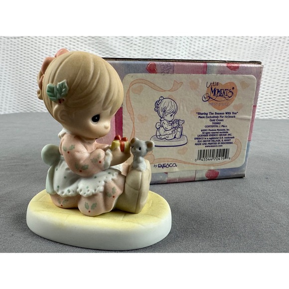 Enesco Precious Moments Sharing the Season‎ with You 3" Porcelain Figure 2001 - Picture 4 of 6